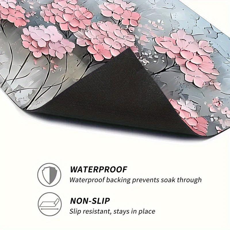 1Pcs Rubber Drying Mat With Flower Drainage For Coffee Shop Restaurant Kitchen Carpet Tableware Durable Diatom Mud Table Mat Pet Mat Coffeeware