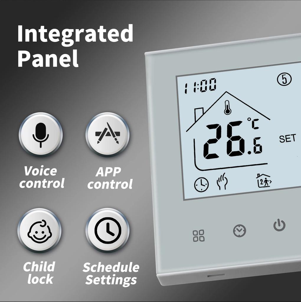 M4A Samrt Wifi Thermostat 16A Temperature Controller With Voice Timing For Electric Warm Floor Heating Works With Alexa Google