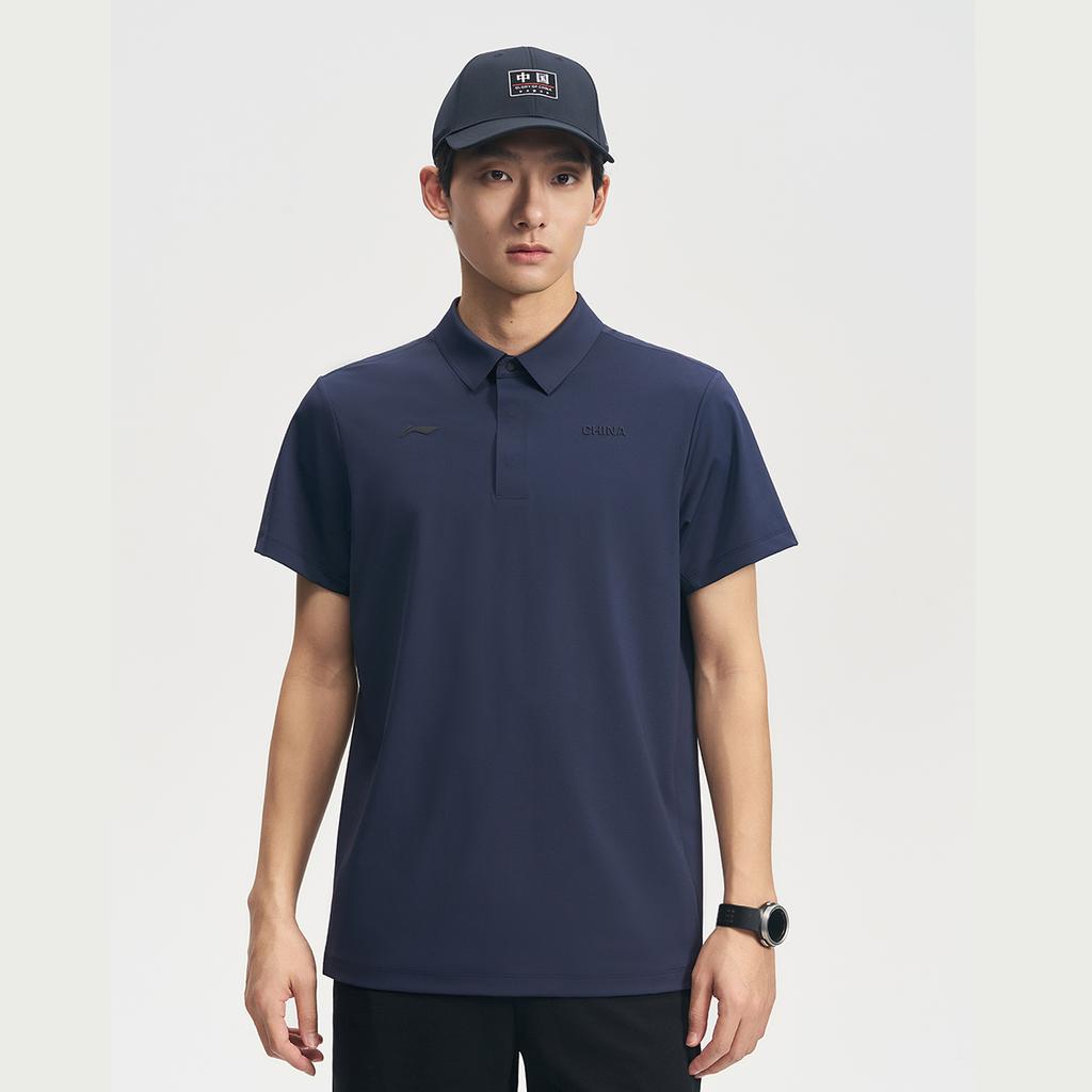 Men's Shirt Li-Ning Li Ning Qingmu Polo Shirt Men's Ink Blue