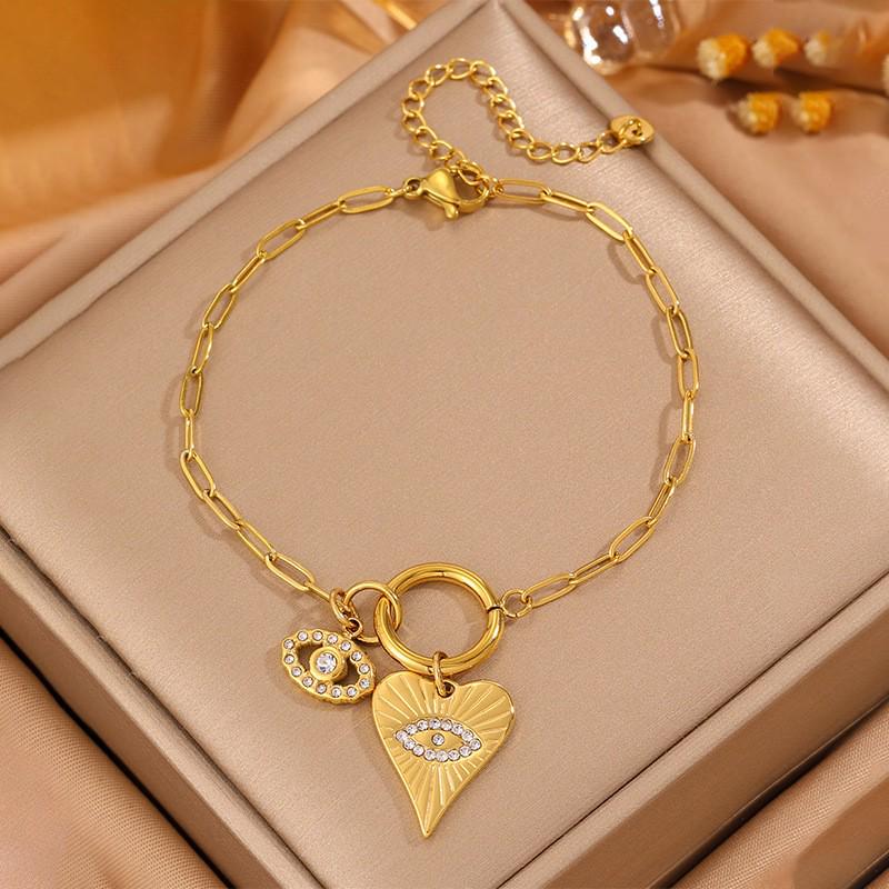 Korean Fashion Titanium Steel Diamond Inlaid Women's Luxury Bracelet