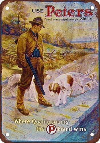 Peters Ammunition Vintage Look Reproduction Metal Tin Sign es Aluminum 20x30cm（7.8x11.8inch）