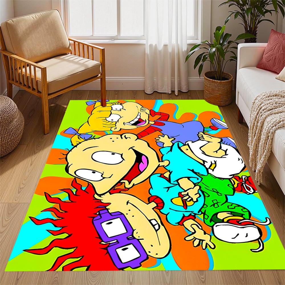 Rugrats: Playtime Chaos Themed Anti-Slip Rugs - Polyester Home Decor, Suitable for Bedrooms, Living Rooms, Doorways, Studios, and Decorations