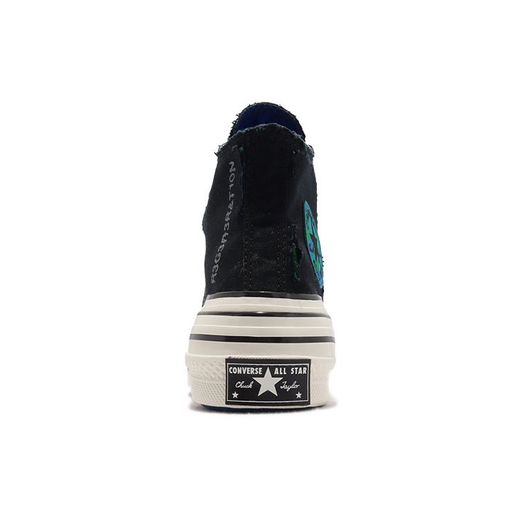 Converse Chuck 70 Hacked Heel High Tear Away - Black Blue Unisex Sneakers Iron-Grey A02407C