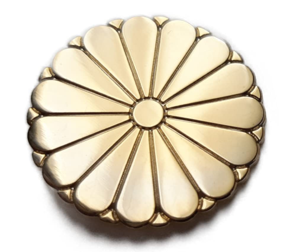 Chrysanthemum Crest Pin Badge, 15-Petal Chrysanthemum Crest Pin, 2.6cm Diameter