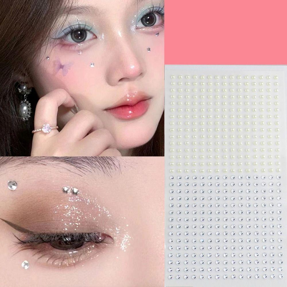 Fashion Rhinestone Stickers Mixed Disposable Tattoo Stickers 3D Face Jewelry Stickers  Party