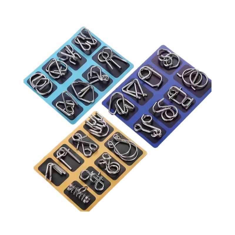 Metal Wire Mind Brain Teaser Puzzles Metal Montessori Puzzle Toys Children Adults Interactive Reliever Educational Toy