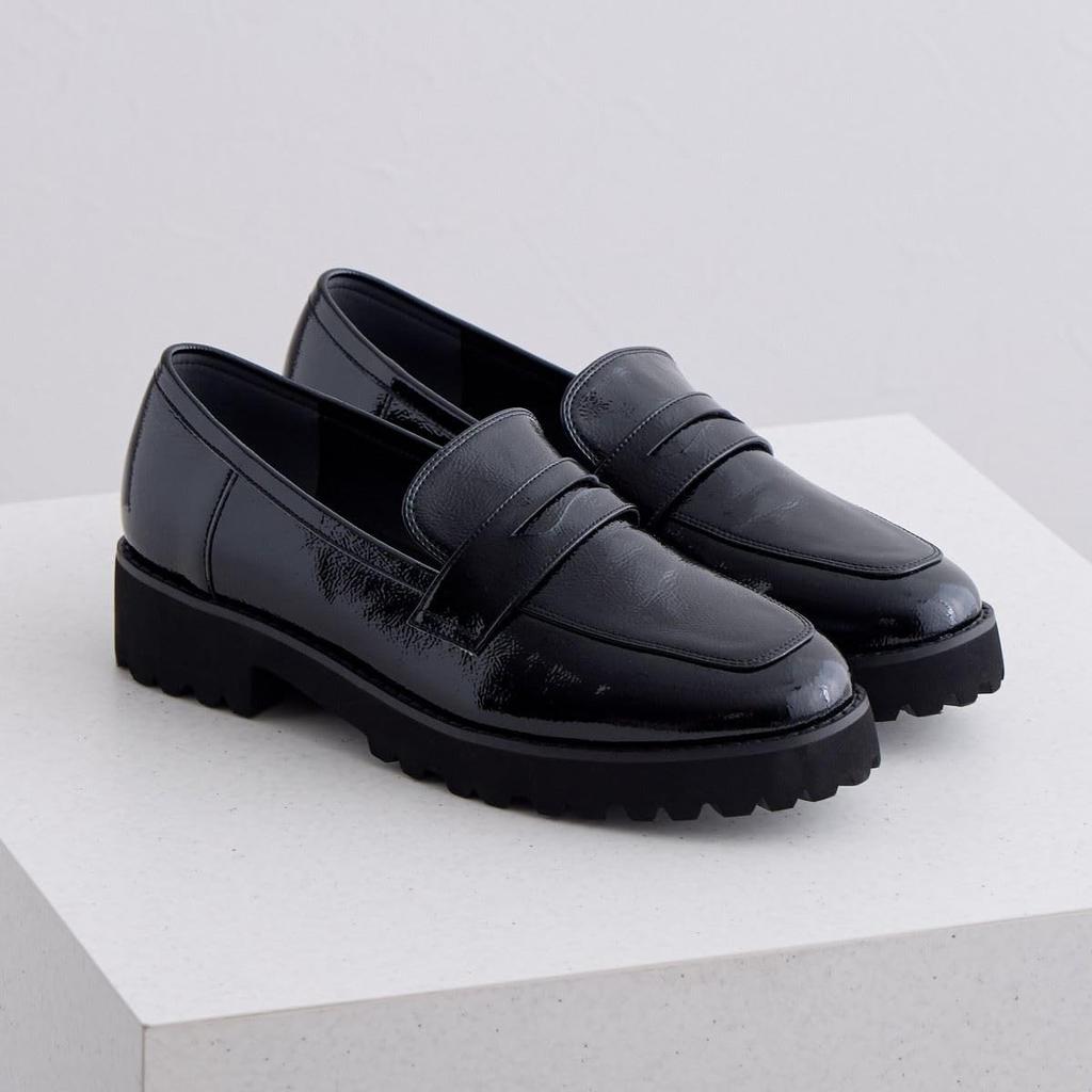 HIMIKO/Himiko/[WEB Exclusive] Truck Sole Coin Loafers/640007 Black Enamel 245