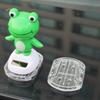 Solar Powered Nodding Frog No Battery Needed Automatic Moving Ornament for Car Dashboard Decor Funny Gift Kids Toy Ornaments