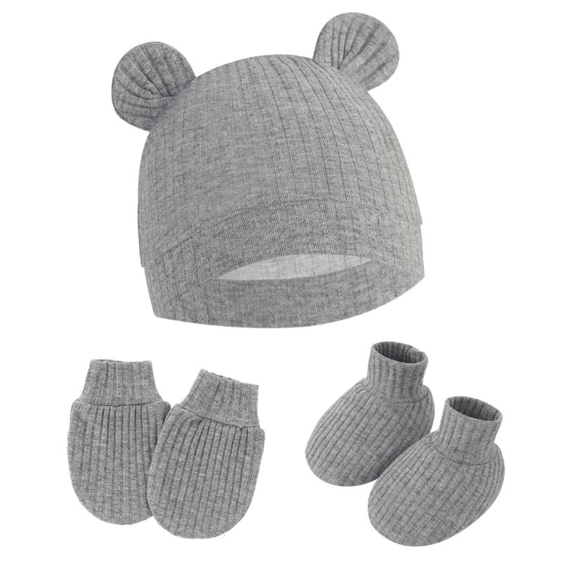 No Scratch Mittens Socks Nursery Hat Baby Mittens Cotton Gloves Hat Footwear Breathable Gloves for Boys Girls