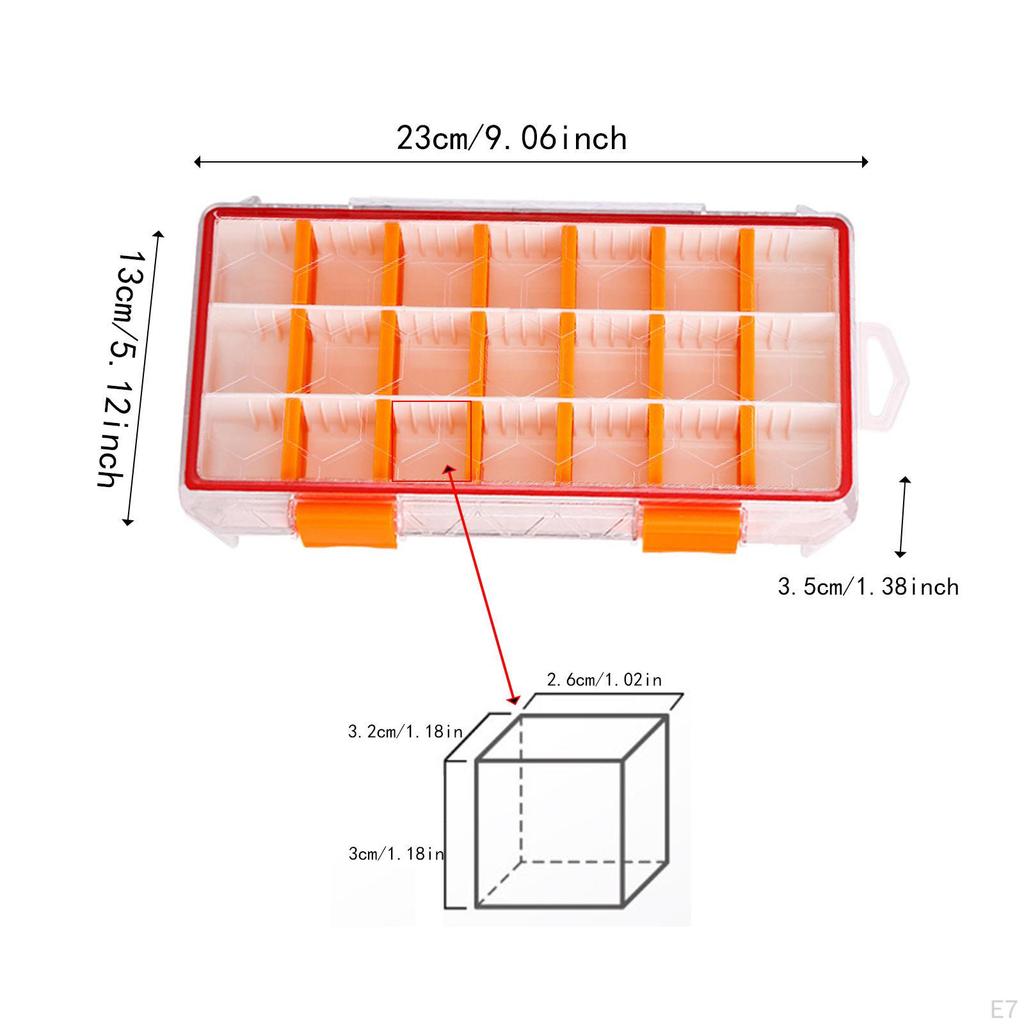 Fishing Tackle Box Jewelry Organizer Container Gear Lure Storage Case 21 Compartments for