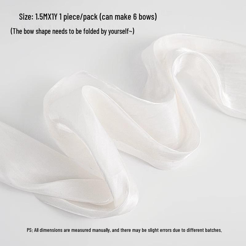 French Pearlescent Snow Satin Fabric Flower Bouquet DIY Bow Decoration Floral Art Materials