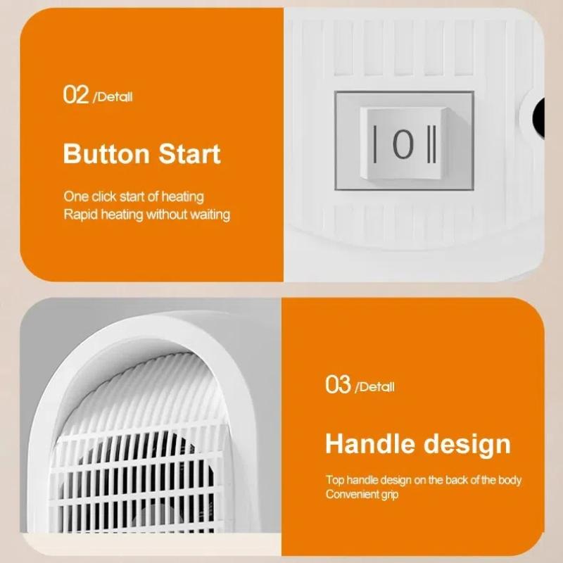 Electric Heater Winter Mini Heating Fan Home Office Heating Warm Air Blower Desktop Warmer Machine