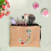 26 Letters Floral Women Cosmetics Woman Zipper Pouch Fashion  Women Linen Cosmetic Bags Travel Portable Makeup Bag Cosmetic Bag