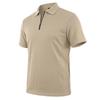 Men Vertical Cable Knit Half Zip Polo Shirt Short Sleeve Solid Slim Fit Casual Top