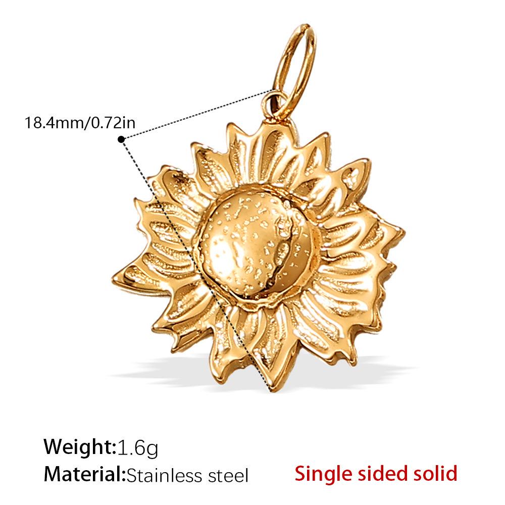 European & American Titanium Steel Rose Pendant - Creative DIY Necklace Accessory Collection