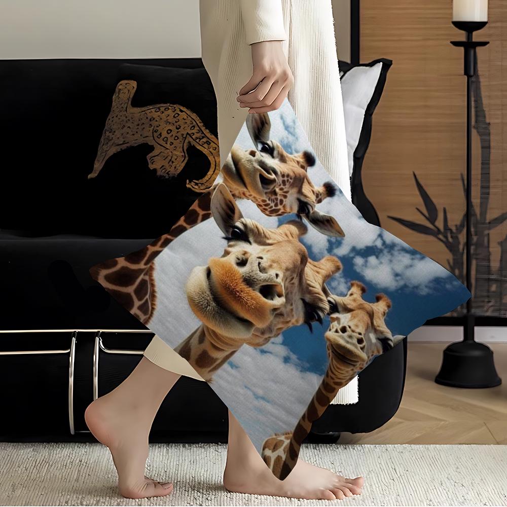 Giraffe Personalized Picture Text Home Decorative Pillows Household Gifts 45x45cm