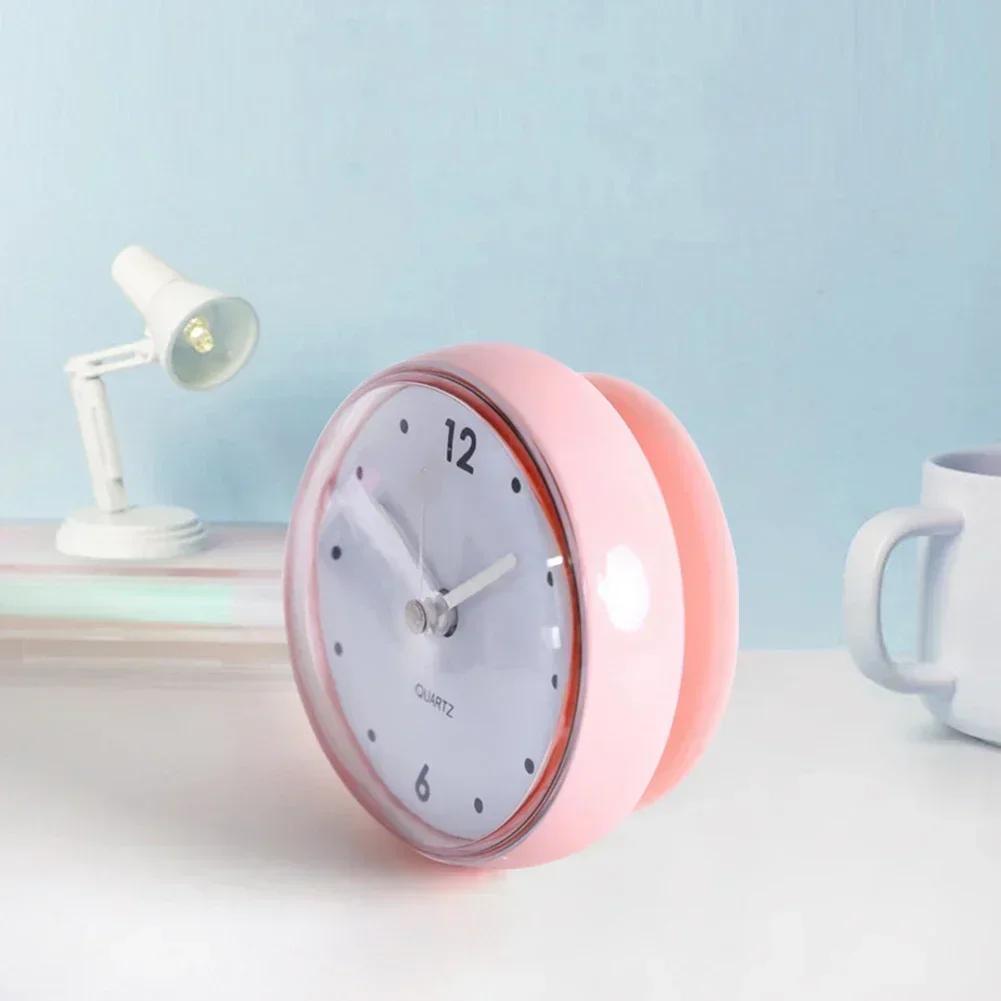Shower Anti Fog Waterproof Mini Small Table Decoration Kitchen Living Bathroom Room Wall Clock Toilet Round Quartz Sucker 7cm