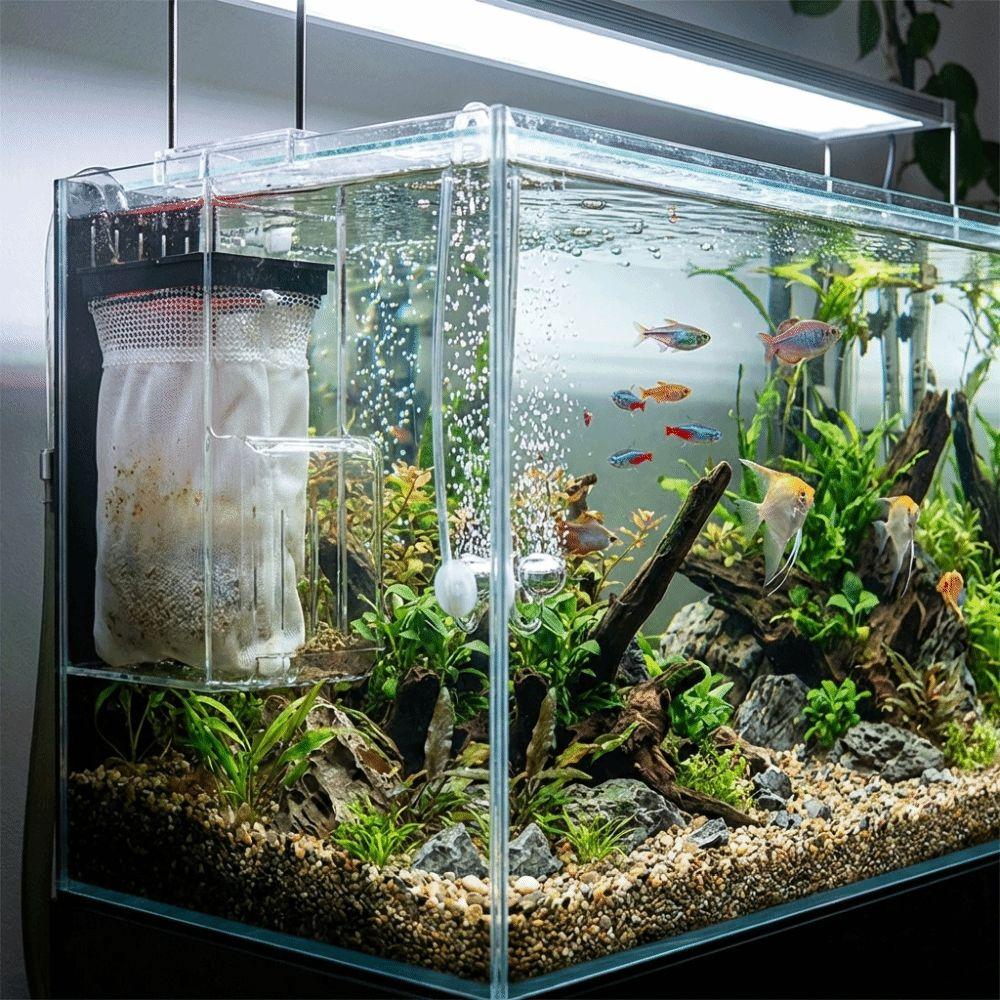 Hang on Filter Aquarium Filter Bag Compact Filter Container  Water Circulating