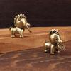 Brass Horse Statue Ornament Chinese Zodiac Horse Figurine Cute Horse Bit Coin Feng Shui Mini Home Desktop Decoration Crafts