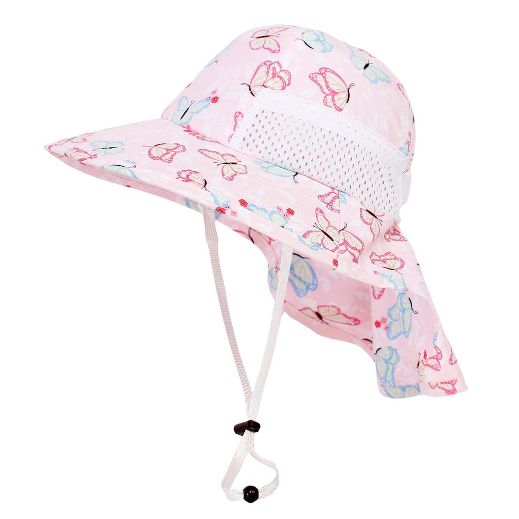 Girls Sun Hat Baby Beach Hats Boys UPF 50+ Kids Summer Protection Cap Toddler Breathable Mesh Wide Sunshade Hat