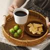 Large Capacity Imitation Rattan Woven Baskets Handmade Bread Fruit Storage Tray  Tabletop