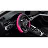 LABBYWAY Steering Wheel Cover, Universal Fit 15 Inch Microfiber Leather Car Wheel Protector, Anti-Slip, Pink