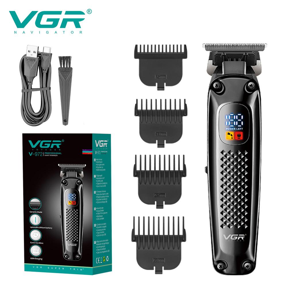 VGR V-972 Hair Trimmer Electric Beard Hair Clipper Barber Hair Cutter Machine Trimer Men's Hair Clipper Shape Carving with LED Digital Display Shaver