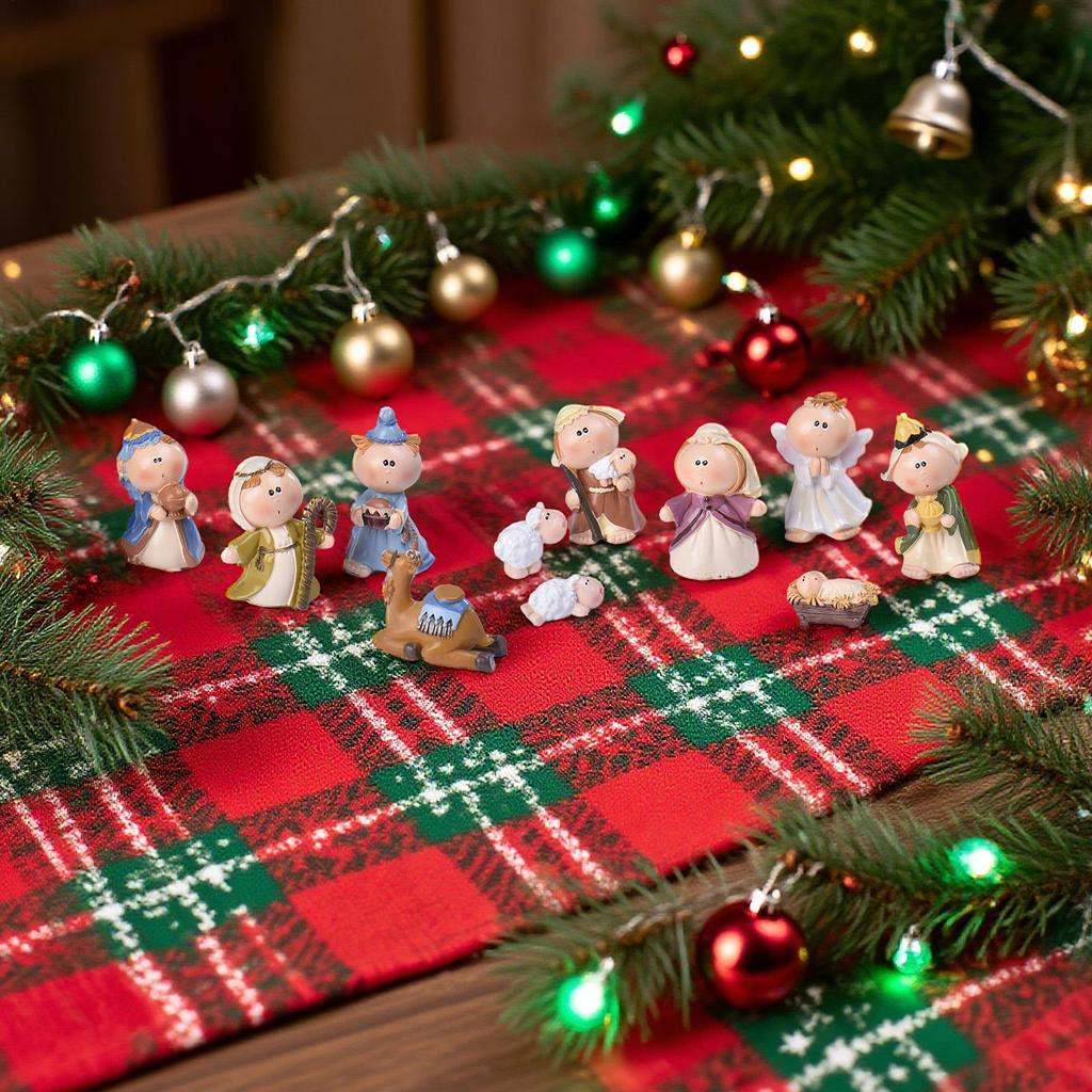 Christmas Nativity Set 11 Pieces Miniature Christmas Nativity Scene Figures Home Decor for Indoor Tabletop Shelf Cabinet