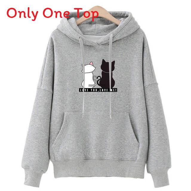 Cozy Girl Hoodie Sweatshirt With Printed Design For Autumn Winter Casual Wear