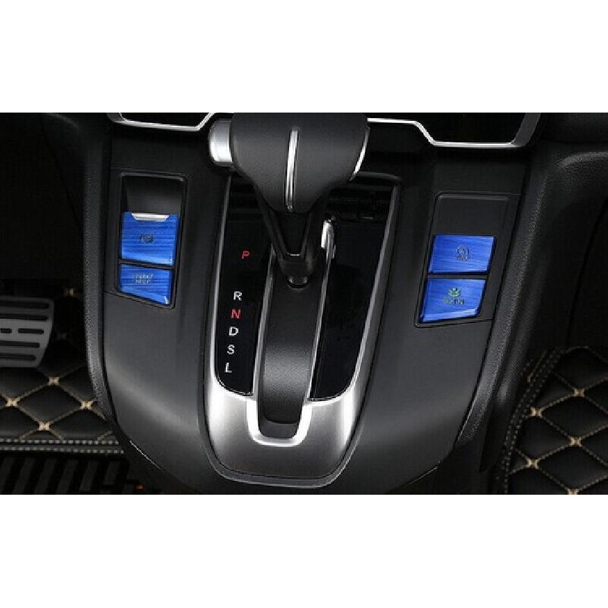 Blue Aluminum Console Gear Shift Button Sticker 2017- Trim For Honda CR-V