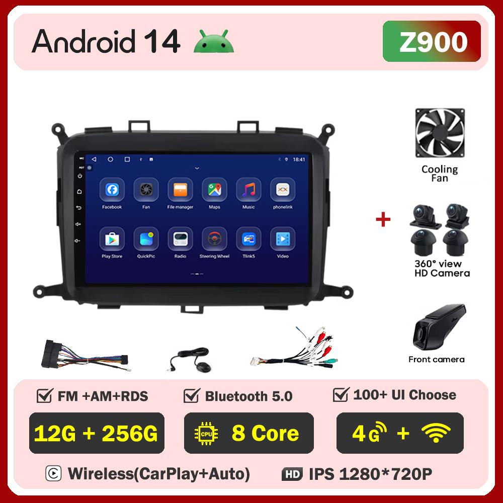 Android 14 For Kia Carens RP 3l 2013-2019 Car Multimedia Video Player Stereo Head Unit Intelligent Car Systems GPS Navigation
