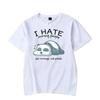 Men's T-shirt I Hate Morning People and Morings and People Kawaii T Shirt Men Women Tshirt Lazy Panda Graphic T Shirts Oversized