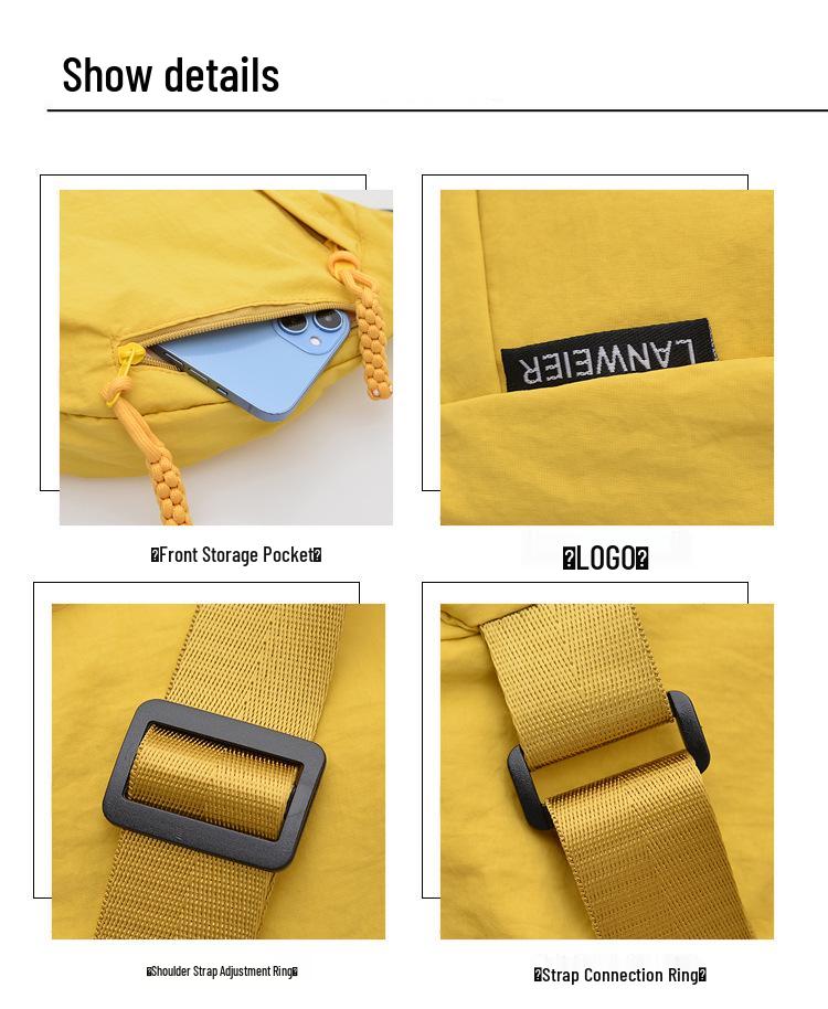 Lightweight Nylon Crossbody Bag: Trendy Large-Capacity Dumpling Design for Women