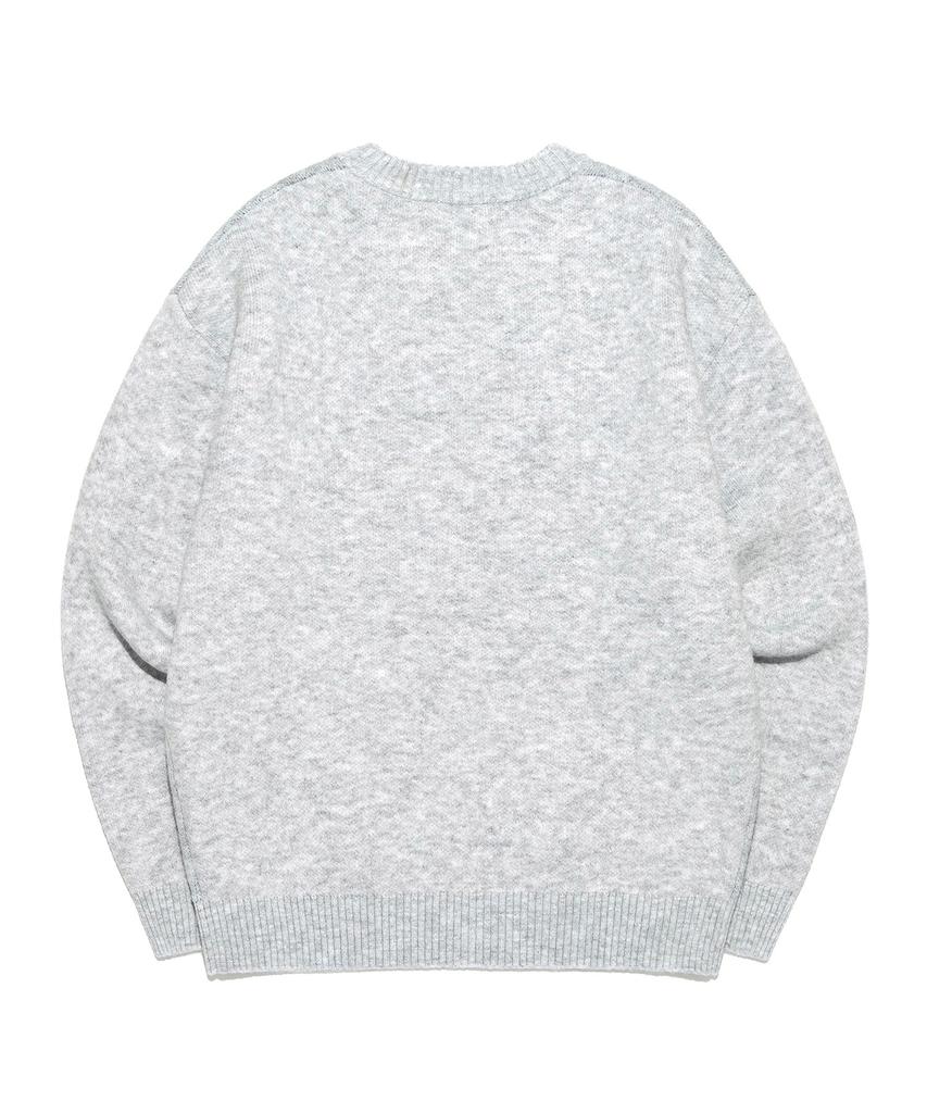 LEE Boucle Big Twitch Logo Knit Light Gray