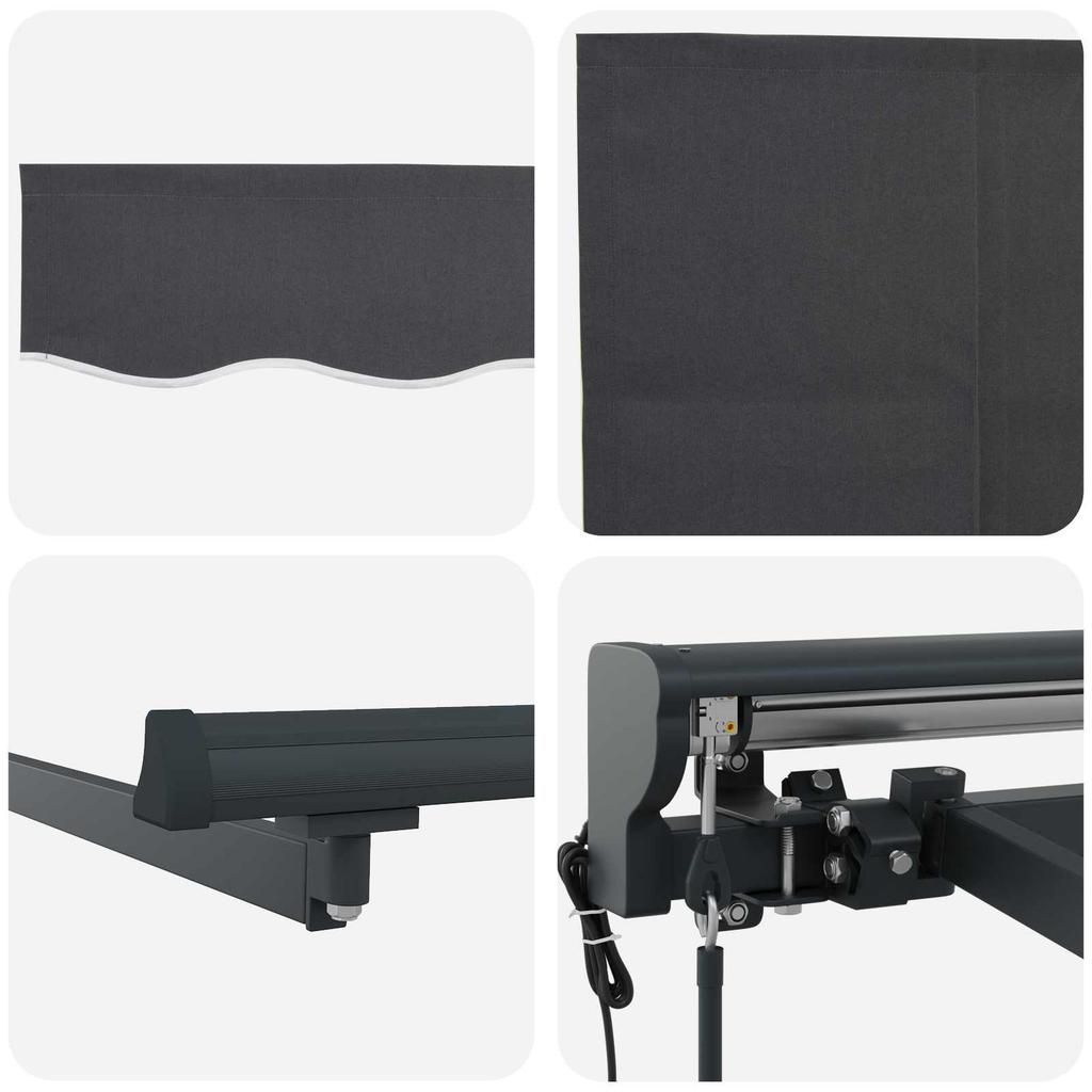 Retractable Awning Anthracite 450 x 350 cm