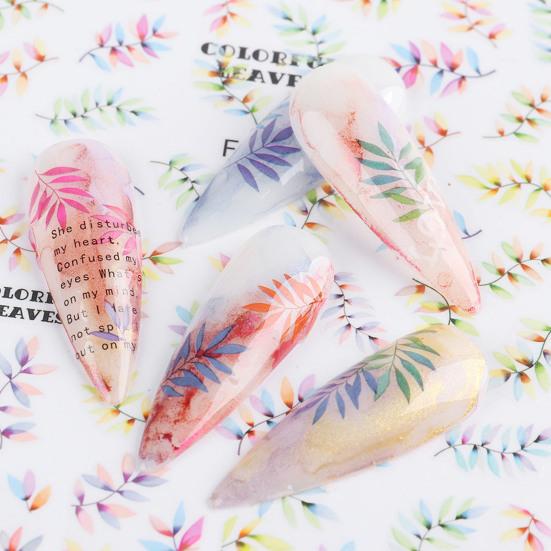 Decorare pentru unghii de lungă durată pentru femei, adeziv 3D, frunze de salcie, autocolant floral pentru unghii pentru petrecere