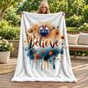 Edmonton Oilers blanket Flannel Blanket Soft Cozy Plush Throw for Sofa Bed Lightweight Home Decoration Gifts for Christmas various holidays