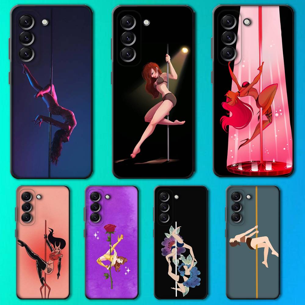 Pole Dance Dancing Fitness Phone Case For Samsung Galaxy A13,A21s,A22,A31,A32,A52,A53,A71,A80,Soft Black Shell