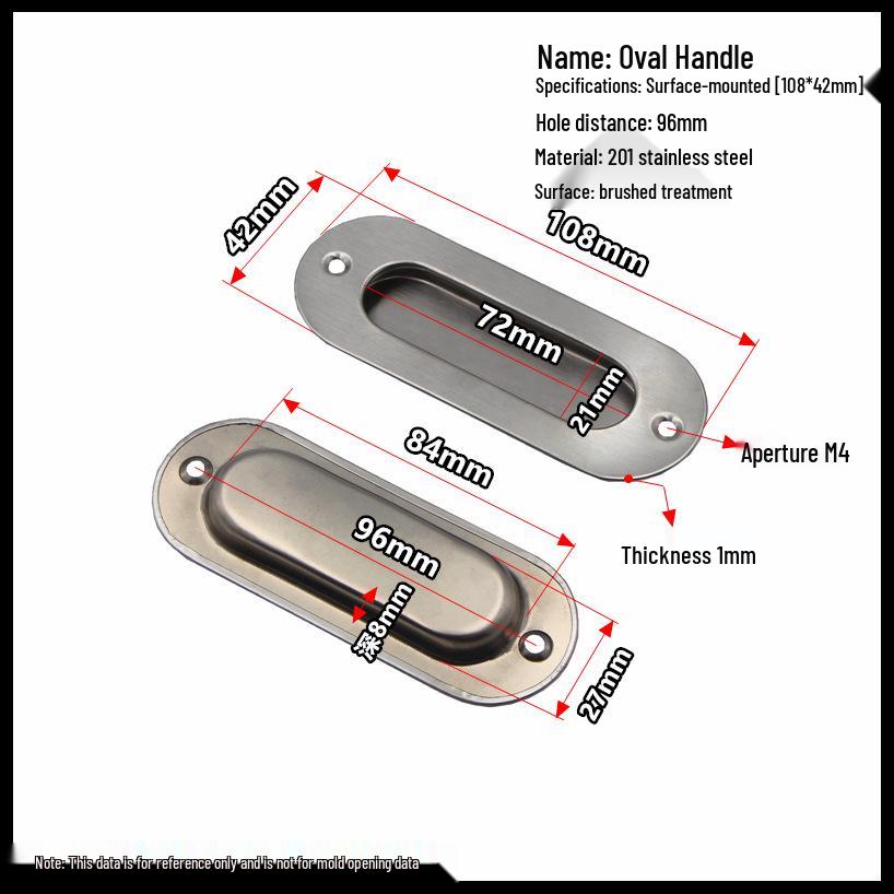 Stainless Steel Recessed Sliding Door Handle