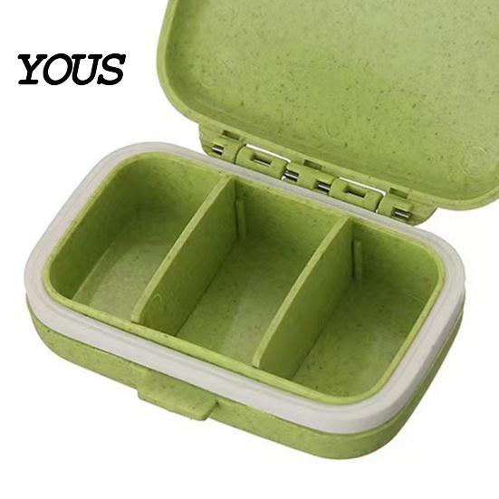 Daily Pill Box for Travel Portable Three-compartment Organizer, Moisture-proof Buckle Seal Case, Vitamin Case Purse Compact Plastic Container Morning