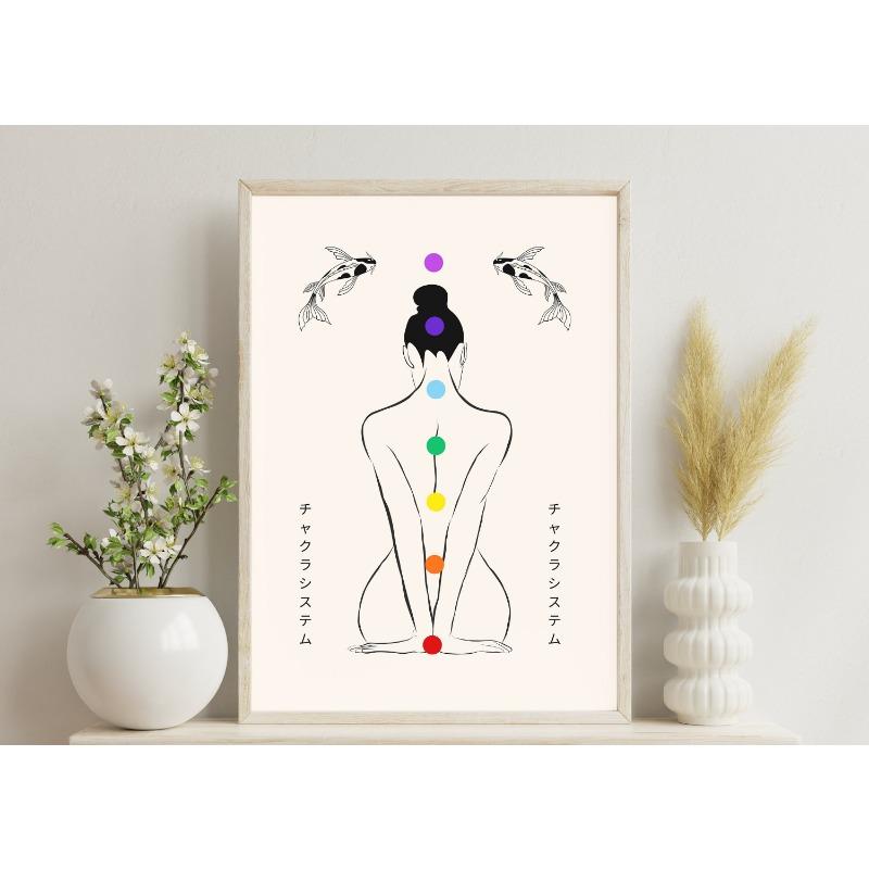 Japanese Vintage Spiritual Prints Modern Wall Art Poster Divine Feminine Chakra Canvas Painting Living Room Apartment Decor