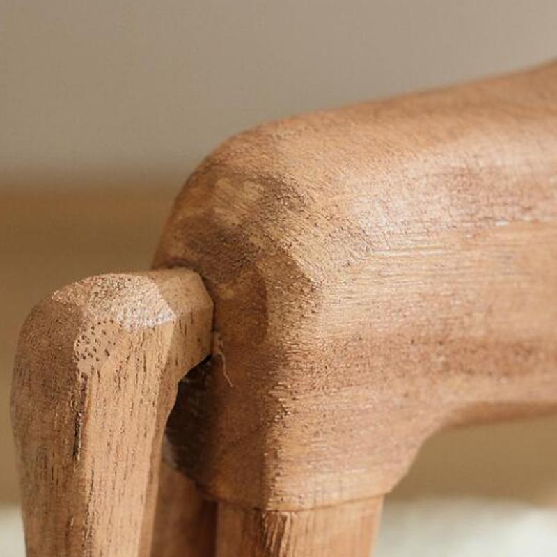 Hand Carved Wooden Rocking Horse Ornament Retro Mediterranean Style Horse Creative Desktop Decoration Commemorative Gifts