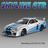 1:24 Gtr-R34 Gtr-S15 Modelauto Speelgoed Legering Carrosserie Rubberen Banden Schokdemping Sportauto's 4 Deuren Openbare Modellen Geweldig Verzamelobject