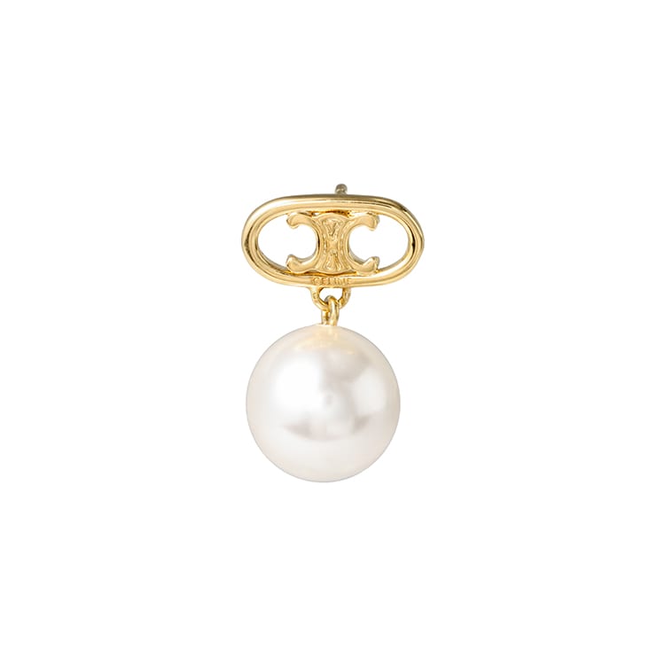 CELINE Les Perles CELINE Earrings In Brass With Gold Finish And Glass Pearls 46W796BPE.01GI