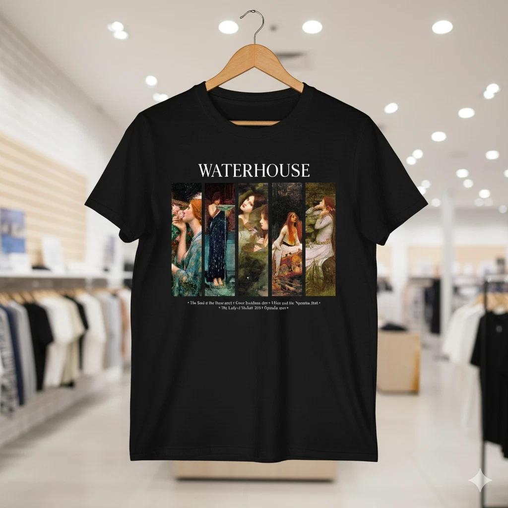 

Unisex Adult Casual Graphic Waterhouse Art T-Shirt Pre-Raphaelite P... XXXL
