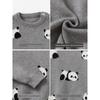 Baby Panda Knitwear for Boys and Girls, Kidsren's Fleece Sweater, Autumn and Winter Kidsren's Clothing, Boys and Girls Pure Cotton Knitwear, Red