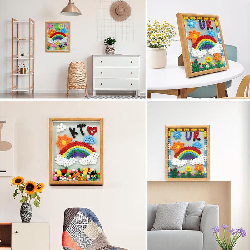 2/4PCS Children DIY Pompom Stickers Toys Early Education Kids Puzzle Handmade Creative Painting for Girls Boys Gifts TMZ