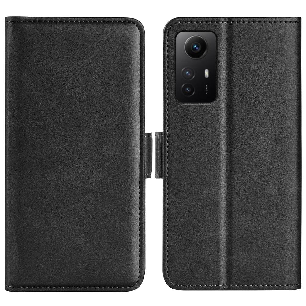 

Stand Cover for Xiaomi Redmi Note 12S 4G PU Leather Wallet Shockproof Calf Texture Phone Case Black