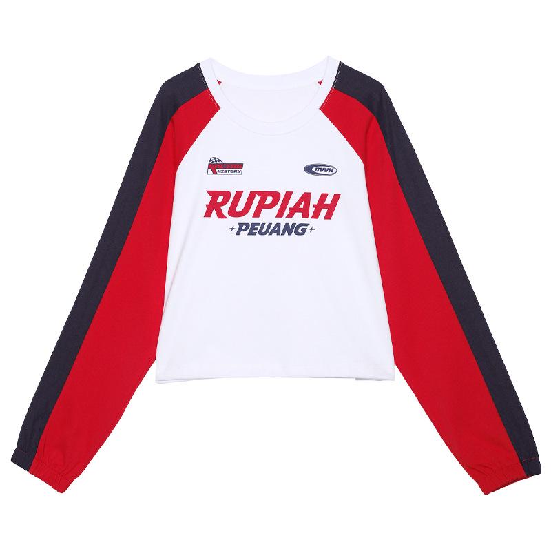 

Tuogu Trend Women s Raglan Sleeve Color Block Long Sleeve Hoodie Top Small белый