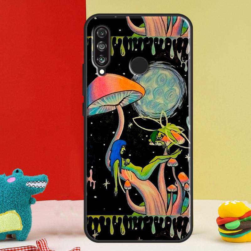 Psychedelic Mushrooms Florals For Huawei Nova 12i 12s 11i 5T 9 10 SE Y91 Y90 Y60 Y70 Y72 Y61 P60 Pro P20 P40 P30 Lite Case